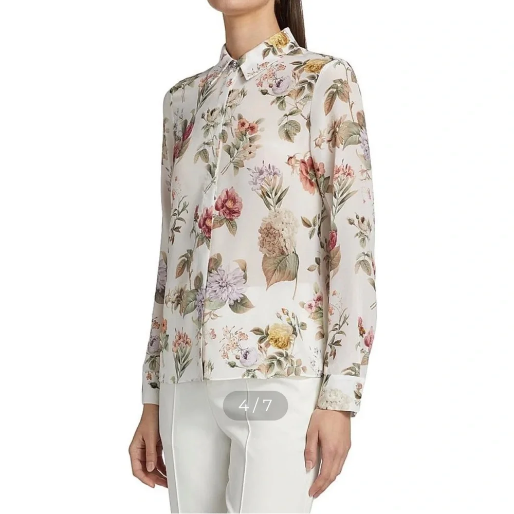 Alice + Olivia Willa Floral Silk Blouse in Floral Pattern. New without tags. - Picture 2 of 14